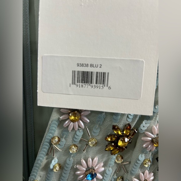 Mac Duggal 93838 NWT One of A kind Blue MIDI Dress - Picture 5 of 5